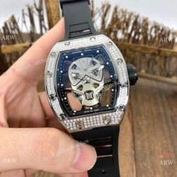 NEW! AAA Quality Richard Mille RM52-06 Tourbillon Mask Watches Silver Skull