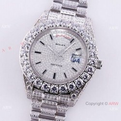 Best Replica Rolex New Oyster Perpetual Pearlmaster 39 Watch Silver Diamonds