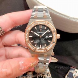 Clone Audemars Piguet Royal Oak Ladies Watch  Two Tone Rose Gold Diamond