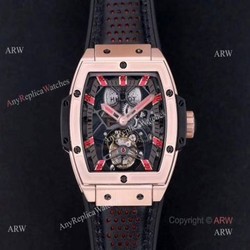 Best Replica Hulot Masterpiece Rose Gold Tourbillon Skeleton Watch Hand-Winding Movement