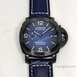 New! Copy Panerai Luminor Marina Fibratech PAM 1663 Watch Carbotech Blue Dial