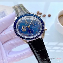 Buy Replica Omega Apollo 11 Chronnograph Watch Silver Case Blue Face