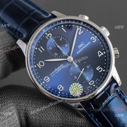AAA Replica IWC Portuguese Chronograph Blue Dial Watches Swiss 7750