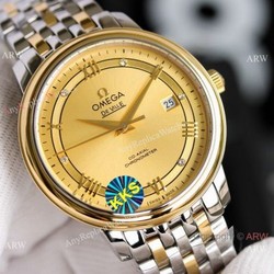 New Copy Omega De Ville Prestige Two Tone Gold Watches