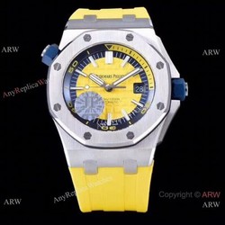 JF Factory V8 1:1 Best Audemars Piguet Divers Watch Yellow Dial 3120 Movement