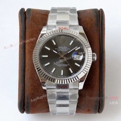 VR-factory Swiss 3235 Rolex Datejust II Replica Watch 904L Steel Rhodium Gray Dial