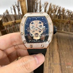 NEW! Replica Richard Mille RM52-06 Tourbillon Mask Watches Rose Gold  Diamond