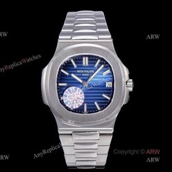 (GR) V2 Version  Patek Philippe Nautilus Blue Dial Stainless Steel Swiss Replica Watches