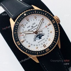 2020 New! AAA Replica Blancpain Bathyscaphe Moon phase White Dial Watch 43mm