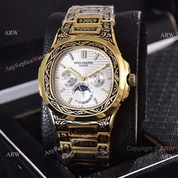 Knockoff Patek Philippe 5740 Nautilus Yellow Gold Engraving 40mm