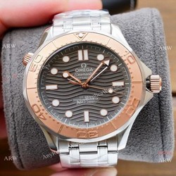 New! Replica Omega Seamaster Diver 300m Watches 2-Tone Rose Gold