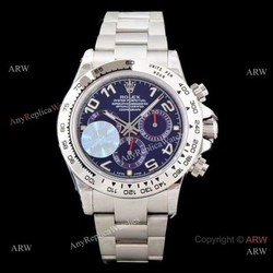 Best 1:1 Swiss Replica Rolex Daytona JH 4130 Chronograph Watch Blue Arabic Dial