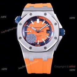 JF Factory V8 1:1 Best Audemars Piguet Divers Watch Orange Rubber Strap