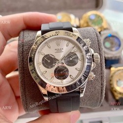 Rolex Daytona Panda Dial Rubber Strap Watches 40mm