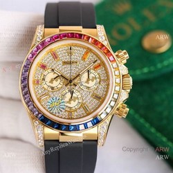 Swiss Replica Rolex Daytona Iced Out Diamond Dial Watch Swiss 7750 Movement