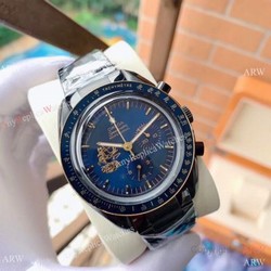 New Style Replica Omega Apollo 11 Chronograph Watch Gold  Black