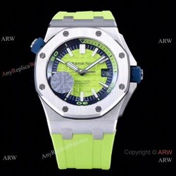 JF Factory V8 1:1 Best Audemars Piguet Divers Watch Green Rubber Strap