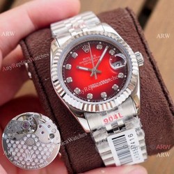 Swiss Quality Rolex Datejust Watches Stainless Steel Red Dial