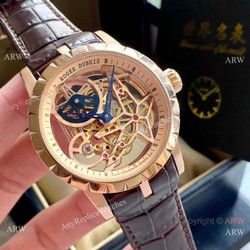 New Copy Roger Dubuis Excalibur 46mm Rose Gold Hollow Watch