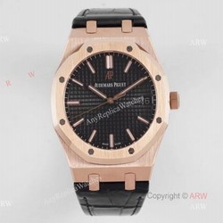 BF Factory Audemars Piguet Royal Oak 41mm Rose Gold Leather Strap Watch AAA Replica
