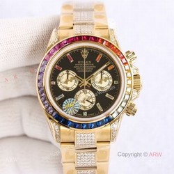 New Rolex Daytona Rainbow For Sale  Swiss 7750 Rolex Daytona Gold Watch Best Copy