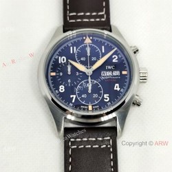 New Style IWC Big Pilot Spitfire Chronograph Watch Black Dial