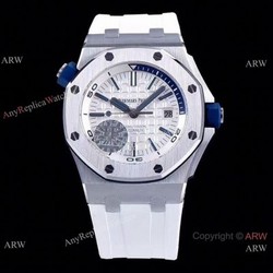 JF Factory V8 1:1 Best Audemars Piguet Divers Men Watch White Dial