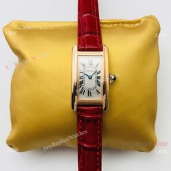 2020 Replica Cartier Tank Americaine Swiss Quartz Rose Gold Watches Lady Size