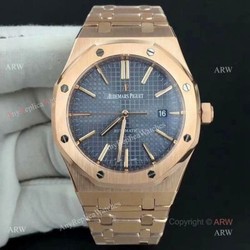 BF Factory Swiss Made Audemars Piguet Replica Watch 15400 Rose Gold Blue Dial
