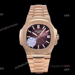 (GR) V2 Version  Patek Philippe Nautilus 5711 Rose Gold Brown Dial Swiss Patek Philippe 324 SC Watch