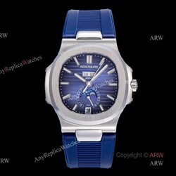 (GR) V2 Version  New Patek Philippe Nautilus Annual Calendar 5726 Blue Dial Blue Rubber Replica Watch