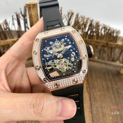 Copy Richard Mille Bubba Watson RM 38-01 Watch Rose Gold Diamond