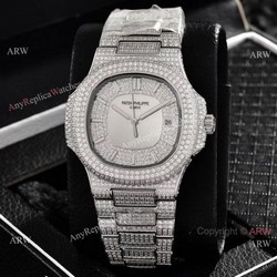 Iced Out Patek Philippe Nautilus Automatic Wrist AAA Quality Copy Watch