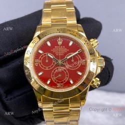 New! Rolex Daytona Chronograph Red Face watch NOOB Factory Swiss 4130 904L