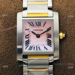 Super Replica Cartier Tank Francaise Watch 2-Tone Pink Face 20