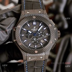 2021 New Hublot Big Bang Carbon Fiber Watches Blue Markers