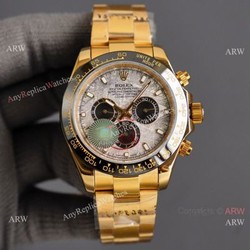 New 2021! AAA Replica Rolex Daytona Gold Meteorite Watch 43mm