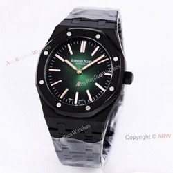New Audemars Piguet Royal Oak Jumbo Green Dial All Black Mens Replica Watches 41mm