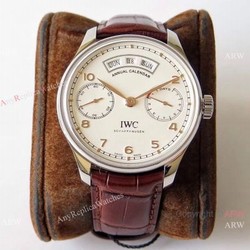 Swiss Grade 1 IWC Portuguese Annual Calendar ZF Swiss 52850 Rose Gold Arabic Marker 44mm