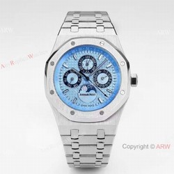 2021 New Swiss Copy Audemars Piguet Perpetual Calendar BF Cal.5134 Iced Blue Dial Watch 41mm