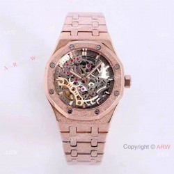 New Copy Audemars Piguet Royal Oak Lady Watches Frosted Gold Skeleton Face 37mm