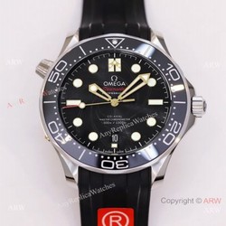 Super Clone Omega Seamaster Diver 300m &8216;James Bond Limited Edition OR 8800 Watch Rubber Strap