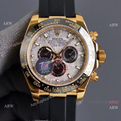 New! Swiss Quality Rolex Daytona Meteorite Dial Gold Case Watch