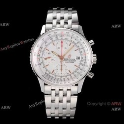 Swiss Grade Breitling Navitimer 1 41mm KOR Factory A7750 Watch Stainless Steel White Dial