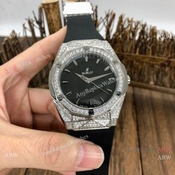 Swiss Quality Copy Hublot Big Bang Sang Bleu SS Diamond Watches Citizen Automatic