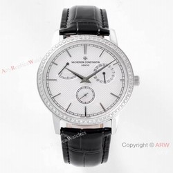 New 2021! AI Factory Vacheron Constantin Geneve Traditionnelle Copy Watch White Dial with Diamonds