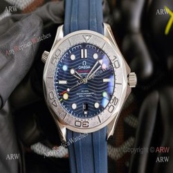 2021 New! Omega Seamaster Nekton Edition Watch Blue Dial Rubber Strap