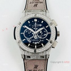 Iced Out Hublot Classic Fusion Chronograph Copy Watches