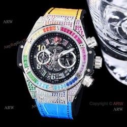 Quartz Hublot Big Bang Unico Rainbow 45mm Diamond Watch High Copy For Men