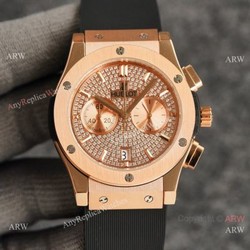 Knockoff Hublot Classic Fusion Diamond Face Rose Gold Watch 43mm